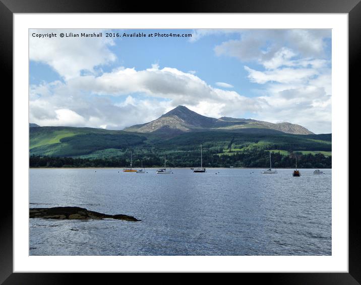 Goatfell Isle of Arran. Framed Mounted Print by Lilian Marshall