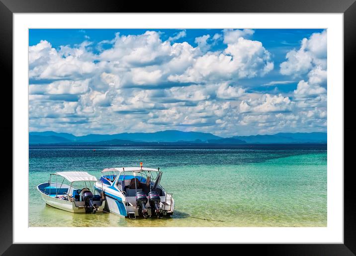 Thai Motor Boats Framed Mounted Print by Antony McAulay