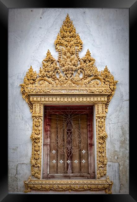Thai Temple Window Framed Print by Antony McAulay