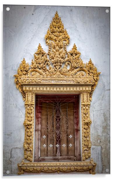 Thai Temple Window Acrylic by Antony McAulay
