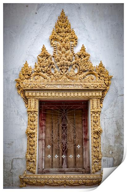 Thai Temple Window Print by Antony McAulay