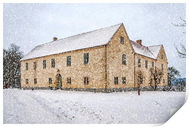 Tommarps Kungsgard Castle in Winter Print by Antony McAulay