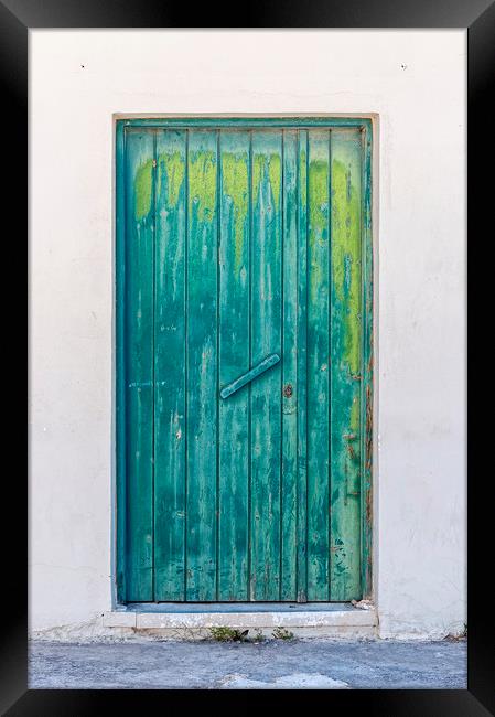 Weathered Green Door Framed Print by Antony McAulay