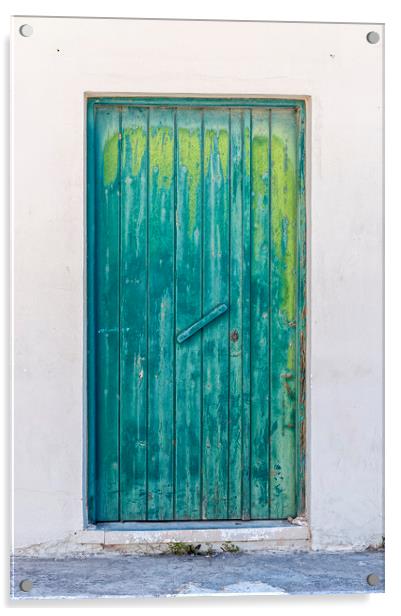 Weathered Green Door Acrylic by Antony McAulay