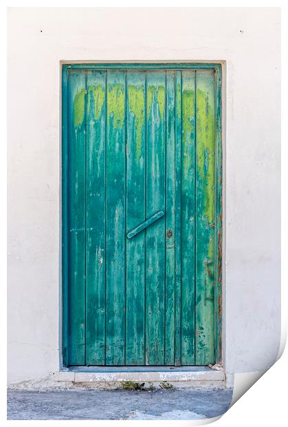 Weathered Green Door Print by Antony McAulay