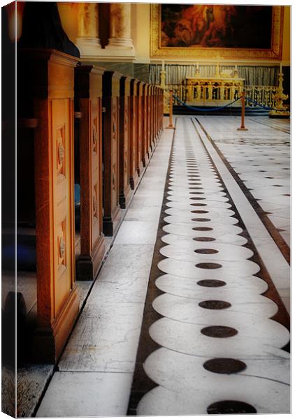 Floor and Pews Canvas Print by Karen Martin