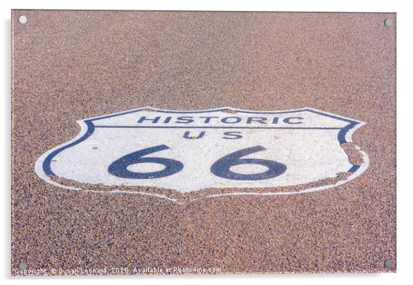 Route 66 Acrylic by Susan Leonard