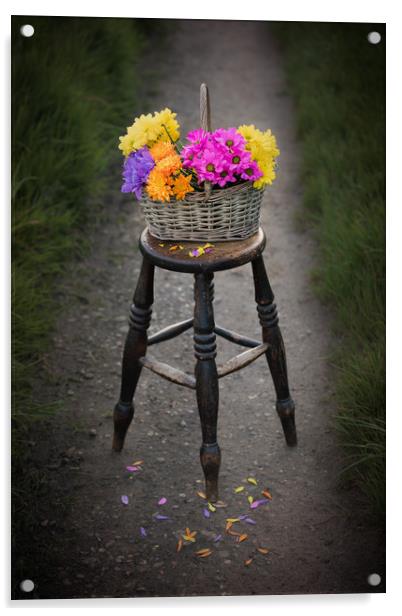 Basket of Flowers Acrylic by Svetlana Sewell