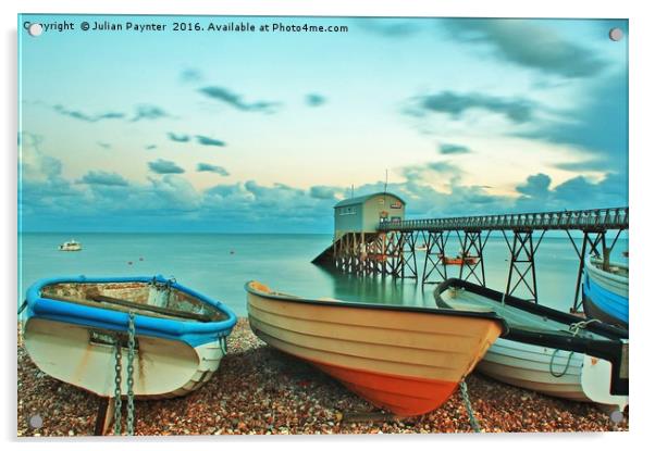 Selsey lifeboat station at sunset Acrylic by Julian Paynter