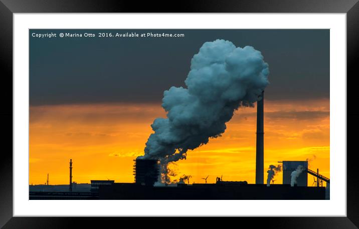 industrial sunset  Framed Mounted Print by Marina Otto