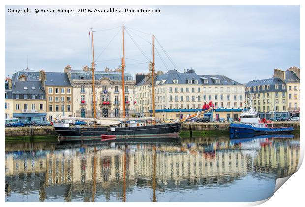 Cherbourgh Harbour Normandy France Print by Susan Sanger
