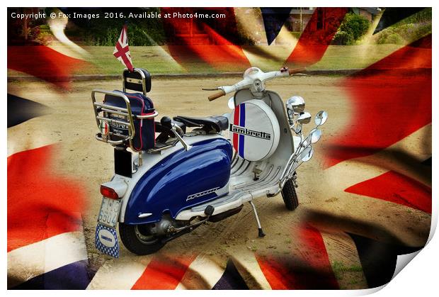 Scooter Motorbike Print by Derrick Fox Lomax