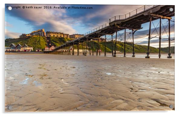 Saltburn in the evening light Acrylic by keith sayer