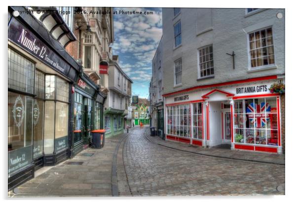 Sun Street, Canterbury Acrylic by Allan Briggs