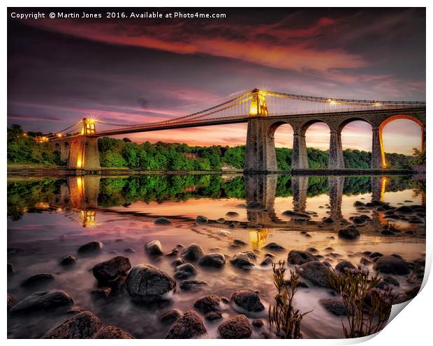 Gateway to Anglesey, The Menai Bridge Print by K7 Photography