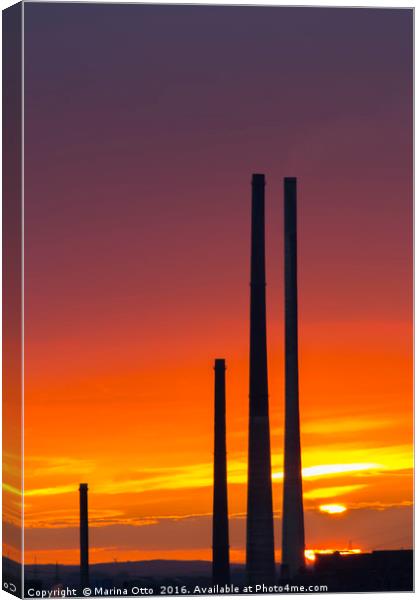 sunset over the industry Canvas Print by Marina Otto