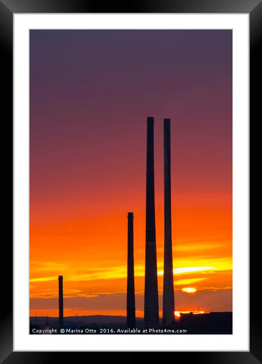 sunset over the industry Framed Mounted Print by Marina Otto