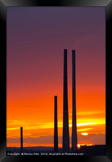 sunset over the industry Framed Print by Marina Otto