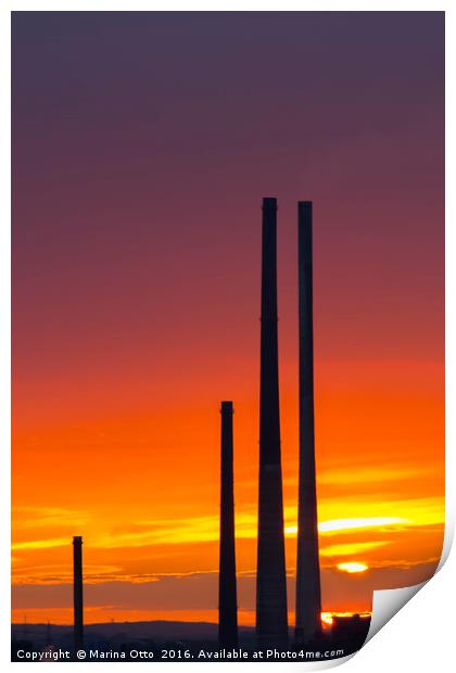 sunset over the industry Print by Marina Otto