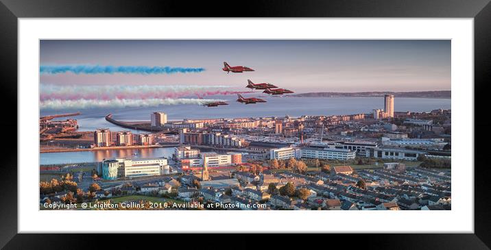 Red Arrows at Swansea Framed Mounted Print by Leighton Collins