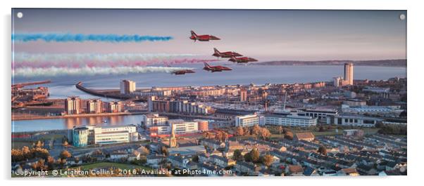 Red Arrows at Swansea Acrylic by Leighton Collins