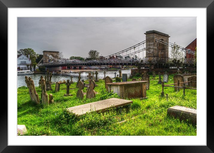 Marlow Bridge from All Saints Graveyard Framed Mounted Print by Chris Day