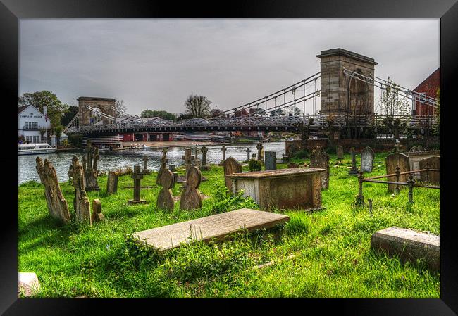 Marlow Bridge from All Saints Graveyard Framed Print by Chris Day