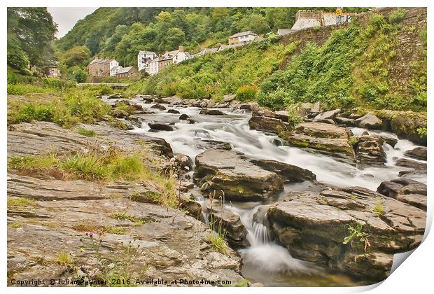 The River Lyn at Lynmouth, Devon Print by Julian Paynter