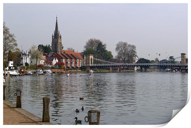 Marlow by The River Thames Print by Chris Day