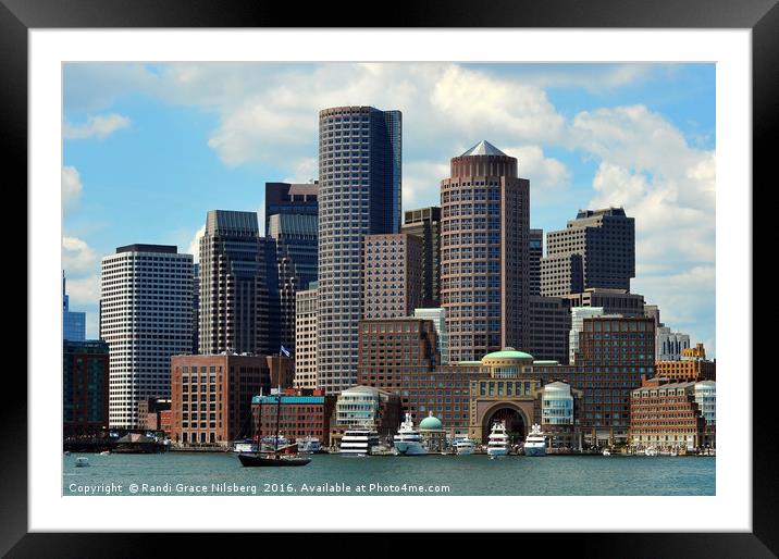 Boston Skyline Framed Mounted Print by Randi Grace Nilsberg