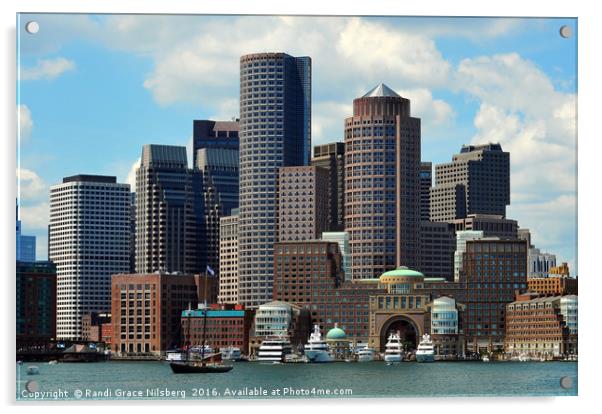 Boston Skyline Acrylic by Randi Grace Nilsberg