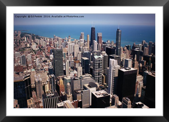 Chicago Skyline Framed Mounted Print by Ed Pettitt