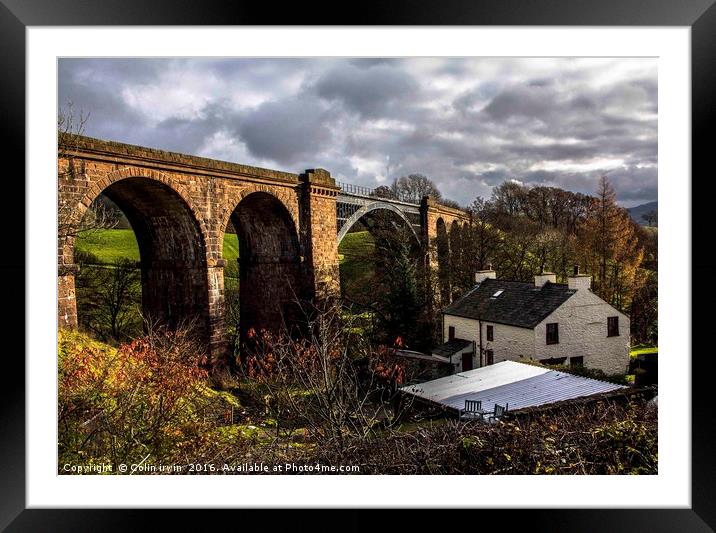 Lune Viaduct Waterside Framed Mounted Print by Colin irwin