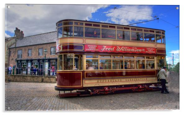 The  Sunderland Tram Acrylic by Irene Burdell