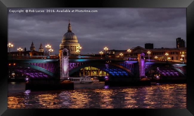 St Paul's Cathedral and Southwark bridge. Framed Print by Rob Lucas
