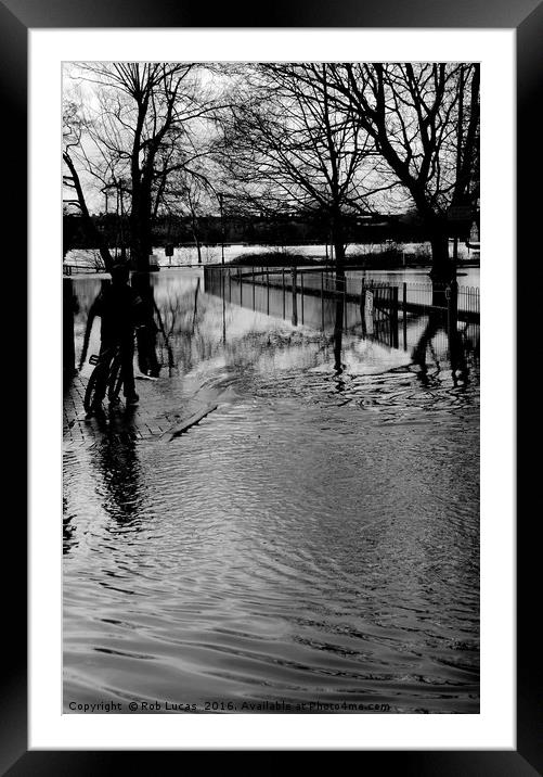 Flooded Tonbridge January 2014 Framed Mounted Print by Rob Lucas