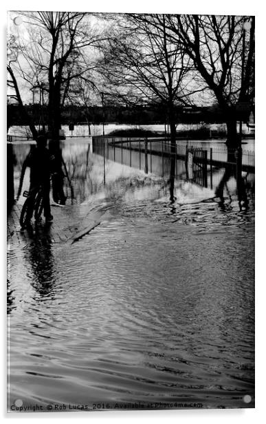 Flooded Tonbridge January 2014 Acrylic by Rob Lucas