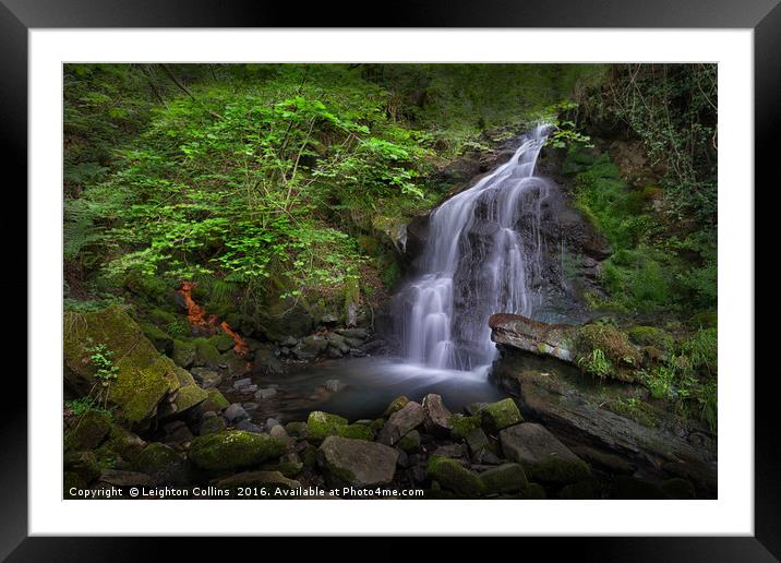 Rhigos Waterfall Framed Mounted Print by Leighton Collins