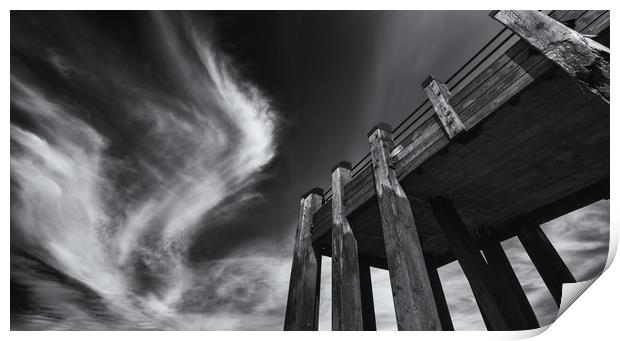 Wooden Jetty and the London Summer Sky Print by John Williams