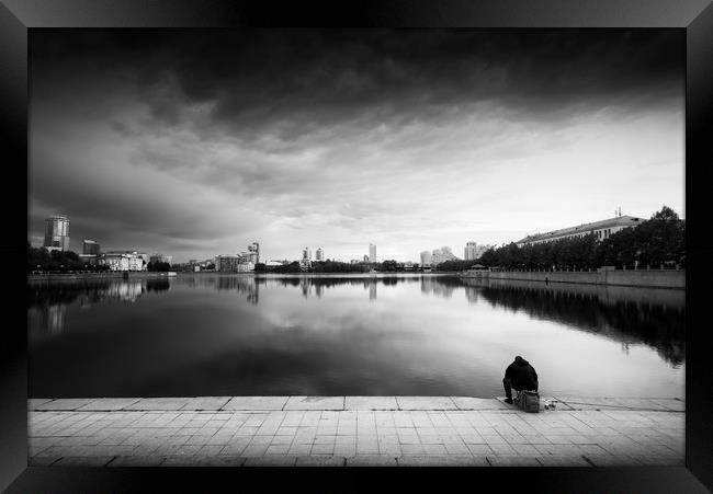 The Thinker and the Lake Framed Print by John Williams