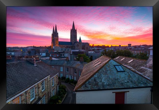 Three Spires At Dawn Framed Print by Michael Brookes