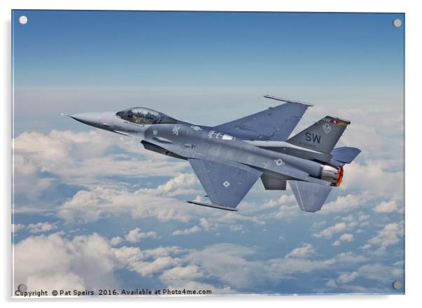 F 16 - Fighting Falcon Acrylic by Pat Speirs