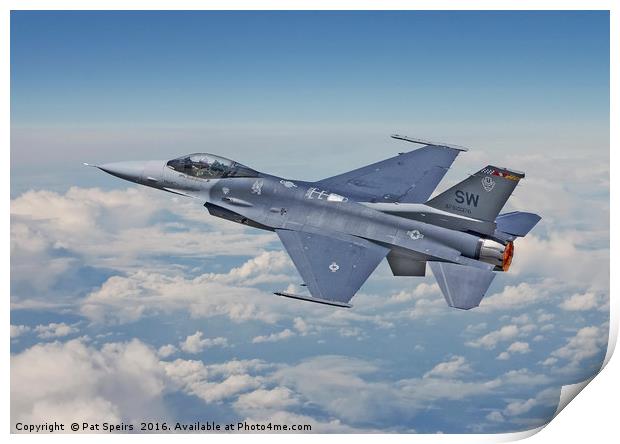 F 16 - Fighting Falcon Print by Pat Speirs