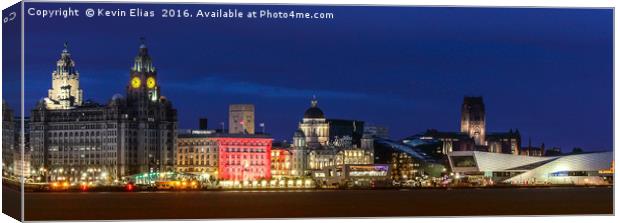 Liverpool's Illuminated Waterfront Spectacle Canvas Print by Kevin Elias