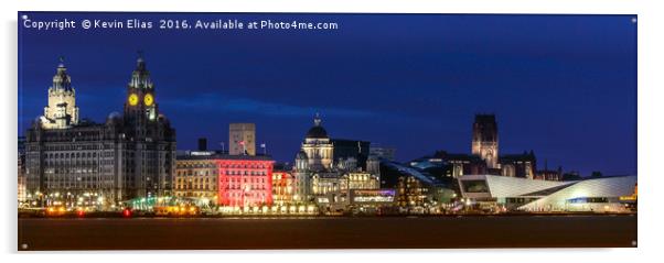 Liverpool's Illuminated Waterfront Spectacle Acrylic by Kevin Elias