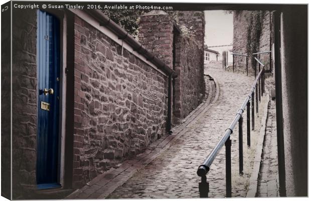 Welsh cobbled street Canvas Print by Susan Tinsley