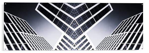 Modern High Rise Glass Building Mono Stark Acrylic by John Williams
