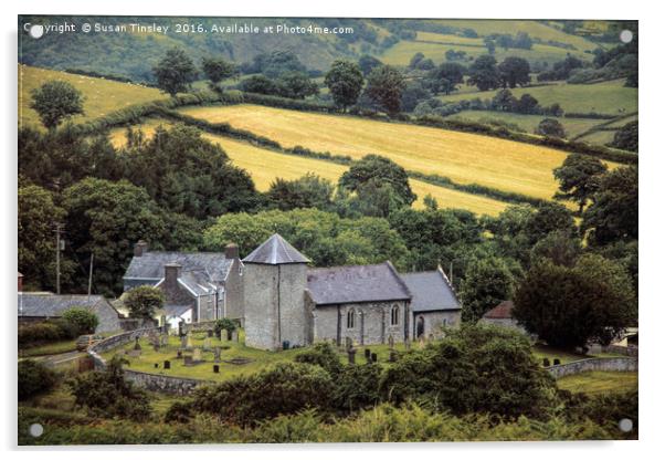 Welsh parish church  Acrylic by Susan Tinsley