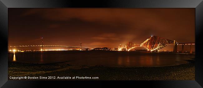 Night double cross Framed Print by Gordon Sime