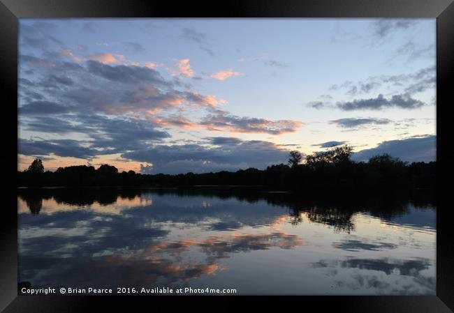 Reflections at Thatcham Lakes Framed Print by Brian Pearce